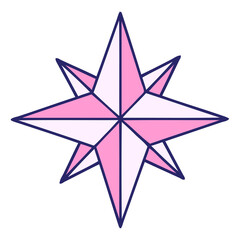iconic tattoo style image of a star in bright neon color