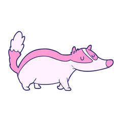 cartoon badger in bright neon color