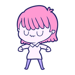 cartoon woman in bright neon color
