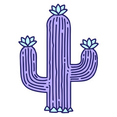 tattoo in traditional style of a cactus in bright neon color
