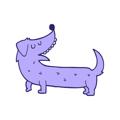 cartoon dog in bright neon color