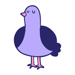 cartoon bird in bright neon color