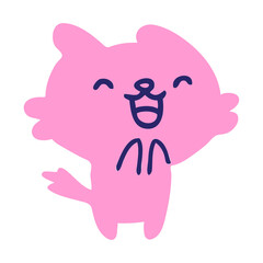 small stressed out cat in bright neon color