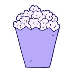 cartoon doodle popcorn in bright neon color