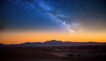 a breathtaking moment when one is immersed in profound stillness and boundless expanse of a desert night where cosmos appears to extend infinitely