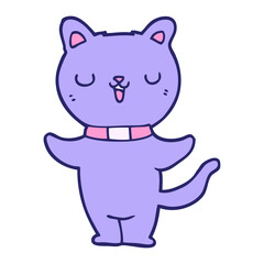 cartoon cat in bright neon color