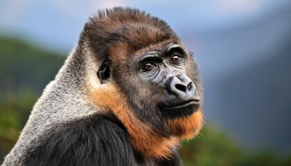Obraz premium a close up portrait of a majestic mountain gorrila