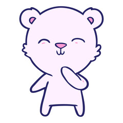 polar bear cartoon in bright neon color