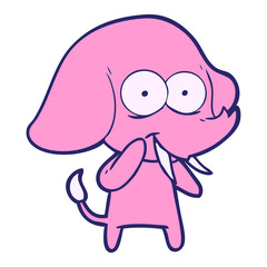 happy cartoon elephant in bright neon color