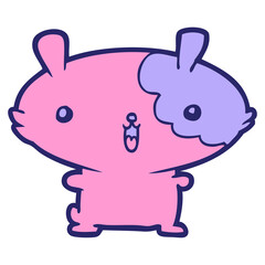 cartoon hamster in bright neon color