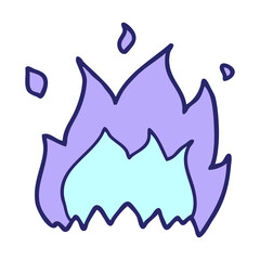 cartoon fire in bright neon color