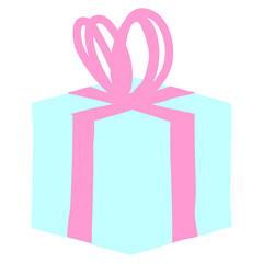 wrapped gift in bright neon color