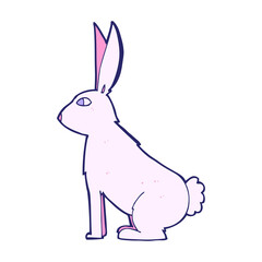 cartoon rabbit in bright neon color