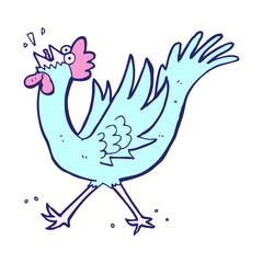 cartoon rooster in bright neon color
