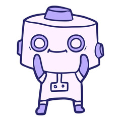 cartoon robot in bright neon color
