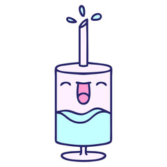 cartoon of a medical needle in bright neon color