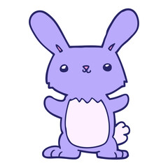 cute cartoon rabbit in bright neon color