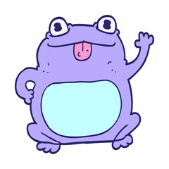 cartoon frog in bright neon color