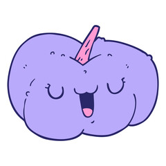 cartoon pumpkin in bright neon color