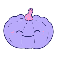 cartoon pumpkin in bright neon color