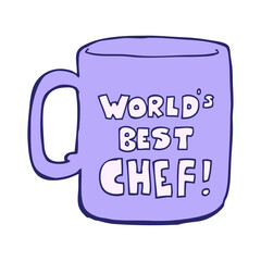worlds best chef mug in bright neon color
