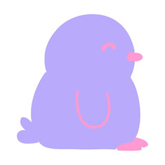 cute little penguin in bright neon color