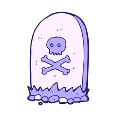cartoon grave in bright neon color