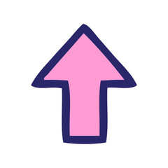 cute cartoon of a directional arrow in bright neon color