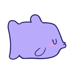 cartoon fish in bright neon color