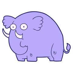 cartoon elephant in bright neon color
