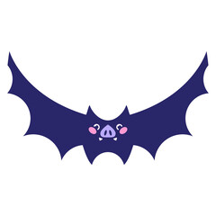 cute halloween bat in bright neon color