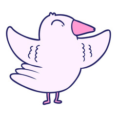 Cartoon Bird in bright neon color