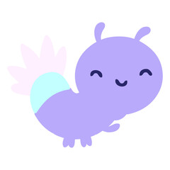 cute cartoon glow bug in bright neon color