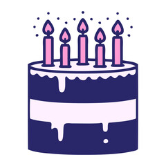 tattoo in traditional style of a birthday cake in bright neon color