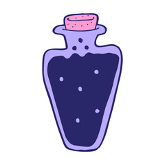 cartoon potion in bright neon color