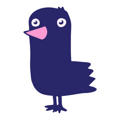 cartoon bird in bright neon color