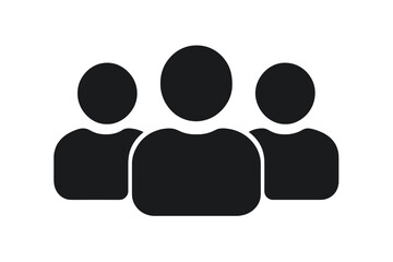 Teamwork Collaboration Icon. Group of People Silhouette. Team Members Symbol. Business Colleagues Avatar. Social Network. User Profile. Community. Staff. Organization. Vector Illustration