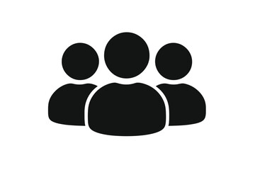 Teamwork Collaboration Group Icon. People Avatar Symbol. Business Team Silhouette. Community Social Network. User Profile. Employee Staff. Simple Minimal Design. App UI Website Vector Illustration