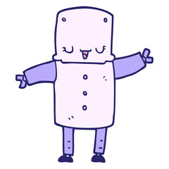 cartoon robot in bright neon color