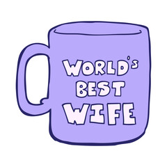 worlds best wife mug in bright neon color