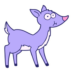 cartoon deer in bright neon color