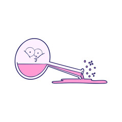 cartoon spilled chemicals in bright neon color