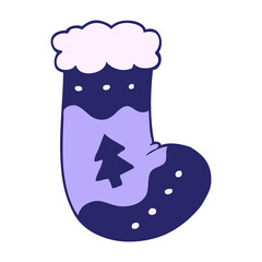 cartoon doodle christmas stockings in bright neon color