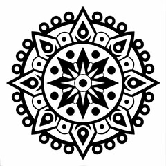 Isolated Mandala Vector with Ethnic Tribal Pattern