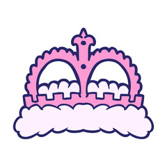 cartoon crown in bright neon color