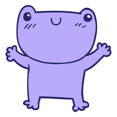 cartoon frog in bright neon color