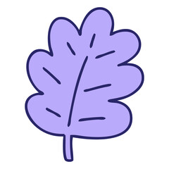 Obraz premium cartoon of a simple yet magnificent leaf in bright neon color