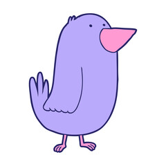 cartoon bird in bright neon color