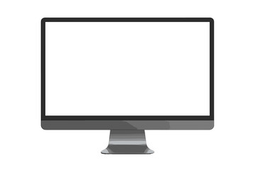 Realistic Computer Monitor Mockup with Blank Transparent Screen, Modern Desktop Display, Isolated PC Monitor, Technology Device, Vector Illustration, Workspace, Office Equipment