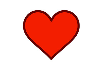 Red Heart Icon. Love Symbol. Romantic Valentine’s Day Element. Simple Flat Vector Illustration. Passion, Affection, Relationship, Wedding, Dating, Emotions, Care, Transparent Background